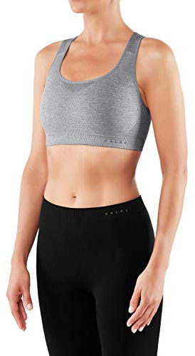 FALKE Sujetador Deportivo sin Costuras, Madison Melange Low Support - Top con Tirantes Anchos, Fibra Funcional, 1 Pieza, Color Gris, Talla: S