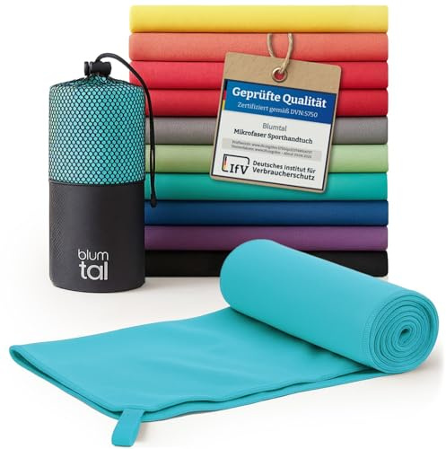 Blumtal Mikrofaser Handtuch leicht & extra saugstark - schnelltrocknende Microfaser Handtücher - optimal als Fitness Handtuch/Strandtuch Mikrofaser/Gym Towel - Reisehandtuch kompakt - Petrol