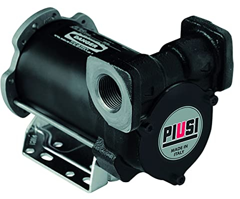 PIUSI Pompa Semplice per Travaso Gasolio Autoadescante a Palette a 12V, Portata 50 litri/minuto con Connessioni in linea Filettate 3/4 BSP | BP3000 INLINE F00357500