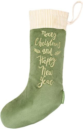 PaPIerDraCHeN 1 Grande Calza Natalizia da riempire e Regalare - in Velluto Verde - Ottimo Regalo di Natale