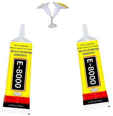 YiJieWZT E-8000 Adhesive Multi-Function Glues,Super Glue Suitable for Phone Screen Repair,Wooden,Jewelery (15ML，2packs)