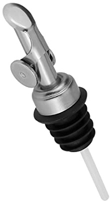 MEETSWEET Automatic Pour Spout, Stainless Steel, Leak-Proof, For Oil, Vinegar, Wine & More (Silver)