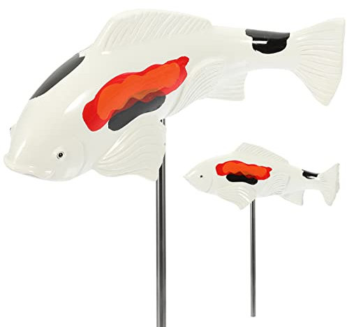 Yardwe Dekorative Kunstharzfiguren Fischskulpturen Für Garten Teichdekoration Karpfenfiguren Hofskulpturen Gartendekorationen Gartenteichzubehör Und Farbecht