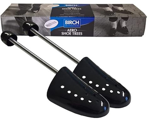 BIRCH Aero Shoe Trees Black Shoe Trees Spring Tight | For Men Women Size Shoes | Plastic Made with Aero Airflow, Moisture Absorption, Air Circulation, Odour Prevention (Men UK 7 - UK 12)