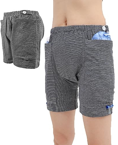 Pantaloni per la cura dell'incontinenza per uomini o donne, doppia tasca per urina, biancheria intima (può contenere 2000 ml di capacità), borsa per nefrostomia, borsa da gamba, catetere, pantaloni