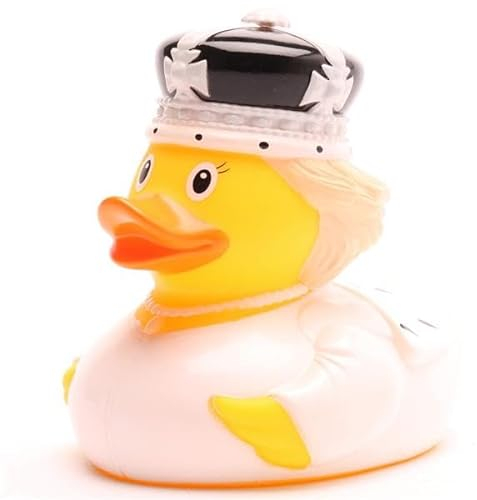 Queen Camilla Badeente - inkl. Gummienten-Schlüsselanhänger im Set I Quietscheente I Geschenk für Royal Fans