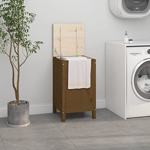 CIADAZ Baúl para Colada Madera Maciza Pino marrón Miel 44x44x76 cm, Banco Recibidor, Banco Comedor, Bancos para Cocina, Banco Vestuario - 823577