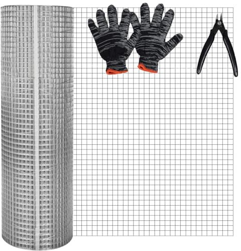 SDFNBRA Rodent Mesh Proofing Wire Mesh Roll, Galvanized Wire Metal Mesh Hardware Cloth Welded Roll for Stop Mice Access, Never Rust (6m x 20cm)