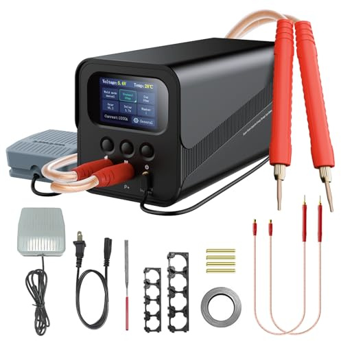 Soldador por puntos de condensador, 10,5 kW Farad batería máquina de soldadura con modos automático y pedal de pie, 100-240 V soldador por puntos para 18650/21700/LiFePO4 conjunto de batería