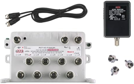 Reliable Cable 8-Port MoCA Cable TV Modem Splitter Signal Booster/Amplifier Kit with Active Return, Connect 9 Devices, (NOT for Antenna Systems (OTA) and Will NOT Work with Satellite Systems)