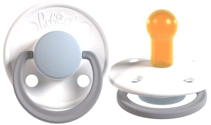 Rebael Ciuccio alla moda, in gomma naturale/lattice, prodotto in Danimarca, senza BPA, tettarella a forma di ciliegia, misura 1 (0-6 mesi)