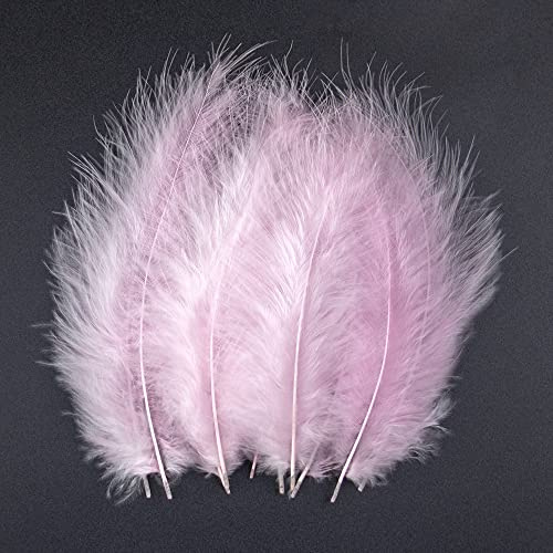 200pcs 4-6 Inches Fluffy Turkey Marabou Feathers for Crafts Dreamcatcher Fringe Trim Colored Feathers Accessories Pack