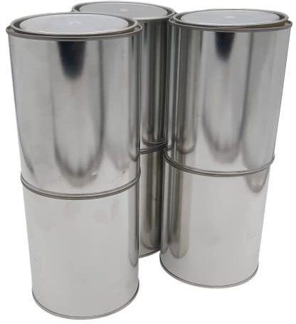 AUTORIND Metal Quart Size Paint Can, Empty Quality Tinplate Unlined Cans w/Lids, Silver Color and%100 Recyclable (Pack of 6)