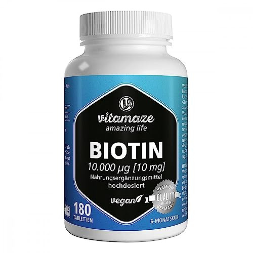Biotin 10 mg hochdosiert vegan Tabletten 180 stk