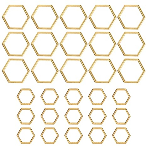 HERCHR 30Pcs Ring Stitch Markers for Knitting,Honeycomb Bee Ring Knitting Stitch Marker Charms Plating Process Fade Resistant Zinc Alloy for DIY Craft Gold