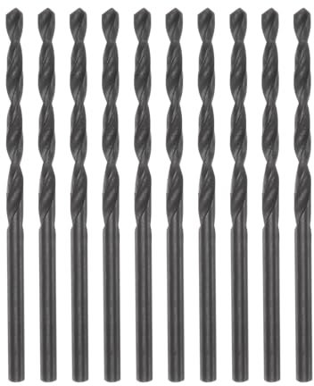 QUARKZMAN 10pz Punte da Trapano Jobber 2,8mm (7/64) in Acciaio ad Alta Velocità Rivestito in Nitruro (HSS) 4241 per Acciaio Inossidabile Rame Lega Alluminio Metallo Legno Plastica, Nero