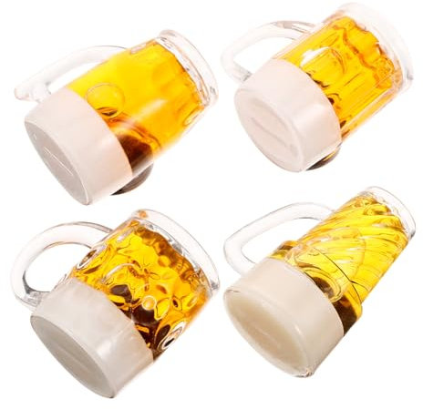 PRETYZOOM 4piezas Decoración De Jarras De Cerveza Accesorios DIY Mini Jarras De Escritorio Adornos De Escena