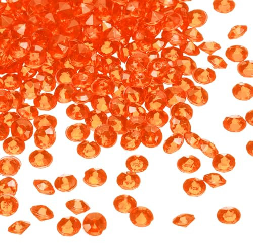 sourcing map 5000Pcs Wedding Table Scatter Confetti Fake Crystals Acrylic Diamonds Rhinestones Vase Fillers Gems for Crafts, Party, Table Centerpiece Decor, Bridal Shower Party (Orange, 4.5mm)