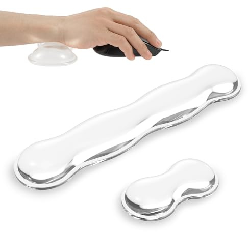 Lot de 2 repose-poignets ergonomiques en gel pour souris et clavier, support de poignet en silicone pour clavier et souris pour soulager la douleur, convient pour ordinateur/ordinateur portable/jeu