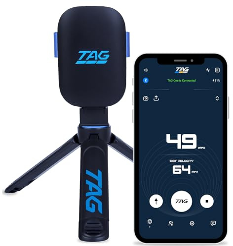 Radar sportivo TAG ONE con batteria ricaricabile da 6 ore – Pistola radar per baseball, softball e golf – Tracker della velocità accurato, strumento portatile per allenamento di pitch & hit