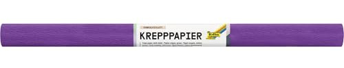 folia 824122 - Krepppapier in Dunkelviolett, 10 Rollen aus FSC-Mix Papier, je Rolle ca. 50 x 250 cm, 32 g/m², nassfest, elastisches Kreppband mit rauer Oberfläche zum Verzieren und Dekorieren