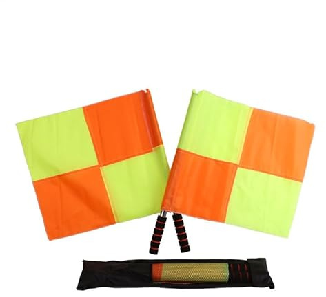Bandiera guardalinee – 2 bandiere per arbitro ad alta visibilità, con manico ergonomico, bandiera per arbitro, attrezzatura angolare per giochi di calcio, allenamento di, segnali di corsa