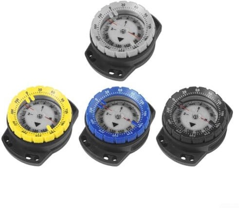 Buceo para brújula, reloj de navegación subacuática impermeable con luminoso para esfera, ABS para brújula para buceo y camping, negro (gris)