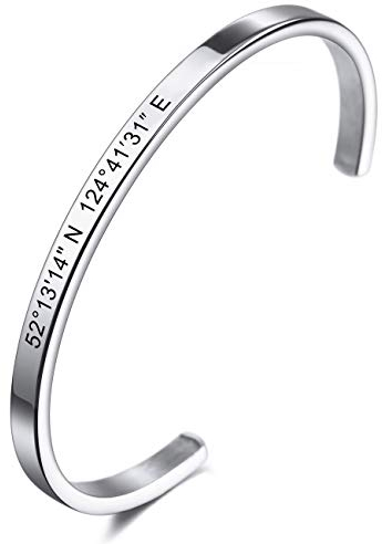 MeMeDIY Personalisierte Armband Gravur Name Identifizierung ID Angepasst für Männer Frauen Mädchen Jungen Wasserdicht Edelstahl Einstellbare Stulpearmband (4mm Breite, Silber Farbe)