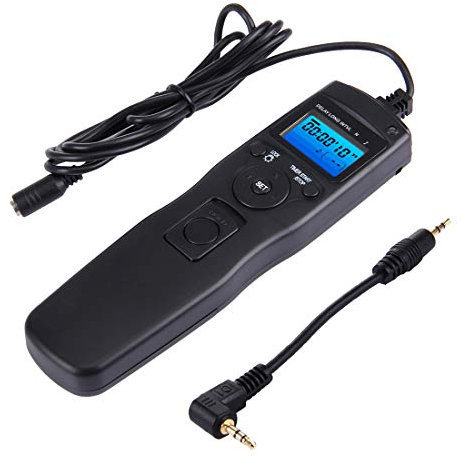 RST-7001 LCD Screen Time Lapse Intervalometer Shutter Release Digital Timer Remote Controller with C6 Cable for CANON 1000D/550D/60D, PENTAX:K20D/K200D/K10D, SAMSUNG GX-20/GX-10 Camera(Black)