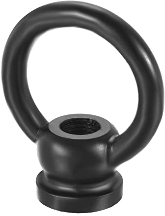 MECCANIXITY Eye Nut 50kg Max Load M10 Thread Ring Shape Female Loop for Hanging Lamp Chandelier, Iron Black