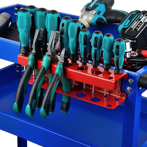 ULIBERMAGNET Magnetic Screwdriver Holder,Heavy Duty Pliers Metal Organizer Rack,Wall Mount Garage Organizer for Screwdriver,Plier,Magnetic Tools Holder Rack for Garage,Tool Cart,Pegboards,Workbench