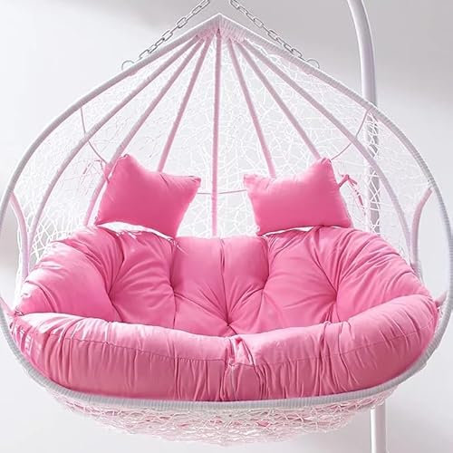 Vcyex Outdoor Seat Cushion-porch Swing Cushions Swing Seat Cushion Double Thickened Hanging Basket Chair Cushion Suitable for Swing Chair Hammock Rocking Chair,2XS,Pink