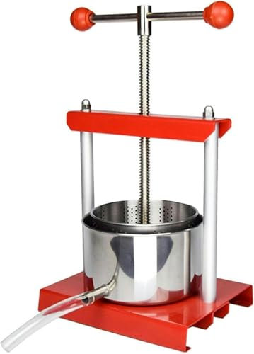 Extracteur de miel électrique Pressoir à fruits manuel, presse à vin 2/3/6 L avec double baril en acier inoxydable, poignée en T pour jus, jus d'herbes, vin,