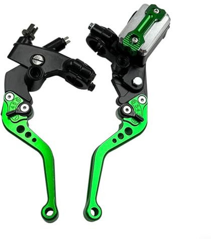 BlissfulAbode CNC Motorcycle Brake Clutch Levers Set 22MM Handlebar Adjustable Hydraulic Master Cylinder(Green)