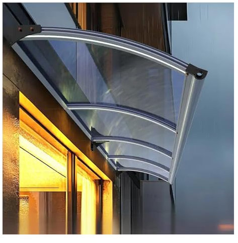 Auvent de porte résistant aux intempéries - Protection UV et protection contre la pluie - Pour entrée, balcon, pavillon - Housse durable de 2,5 mm - 65 x 120 cm