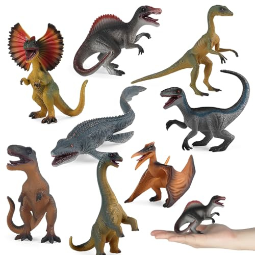 Cylora Dinosaure Jouet, 8PCS Figurine Dinosaure Enfant 3 4 5 6 7 8 9 Ans, Jouets Realiste, Triceratops, Stegosaurus, T-Rex, et + Encore, Jeux Éducatifs Cadeaux pour Garçons Filles