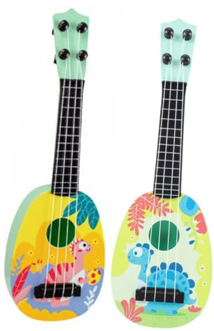 ibasenice Lot De 2 Jouets De Guitare Miniatures pour Garçon Et Filles, Plastique Solide, Taille Petite, Imitation Réaliste, Jouet Éducatif pour Apprentissage Musical en Maternelle