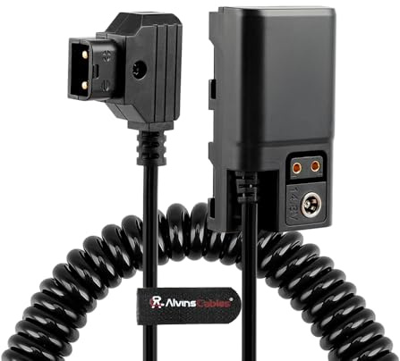 Alvins kablar D-kran till NP-F Dummy batteri strömkabel lindad för Atomos Ninja| SmallHD| Feelworld Monitor, med DC D-tap port, för Sony NP-F550| F570| F770| F970