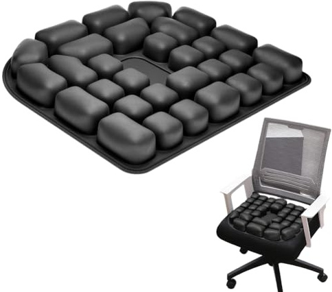 YNNHUDEEP 45x40cm Cuscino Antidecubito, Cuscino per Sedia a Rotelle Gonfiabile con Celle d'Aria 3D per Sollievo da Pressione e Dolore, per Ufficio, Auto, Poltrona, Viaggio