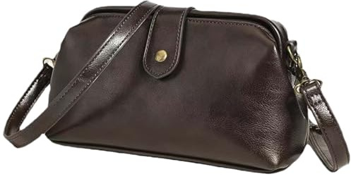 CNAFGBGG Läkarväska PU-läder retro doktorväska handväska för kvinnor flickor vintage crossbody väskor med spänne mode axelväska handväska för daglig användning arbete och resor.