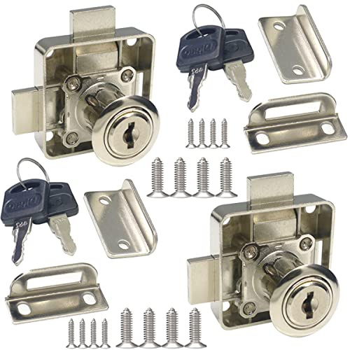 Double Door Cabinet Lock with Double Latch - Right Side Installation (2 Pack) - Keyed Alike - Drilling Diameter 3/4 or 19mm for (3/5 - 7/8) Door Panel