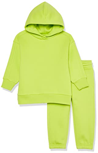 Amazon Essentials Ensemble de survêtement Moderne Mixte Enfante, Lot de 2, Vert Citron, 8 Ans