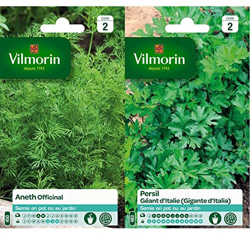 Vilmorin 5871046 Pack de Graines Aneth Officinal & 3790542 Pack de Graines Persil Commun Géant d'Italie