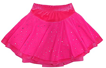 JoyCan Ice Skating Skirts Girls Soft Velvet Kids Children Skate Team Training Pink Skirts Girls Skiing Figure Skating Dress