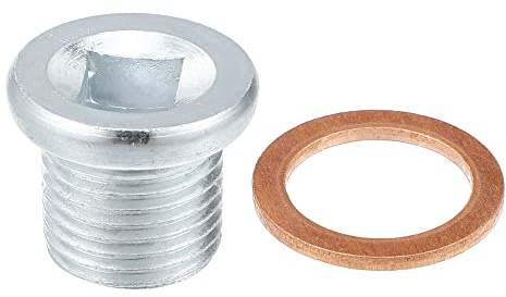 A ABSOPRO Tappo Coppa Olio Motore M16x1.5 Acciaio Motore Olio Scarico Tappo Vite per Volvo 260 Argento Tono