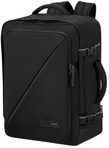 American Tourister Take2Cabin, bolsa de cabina Ryanair de 25 x 20 x 40 cm, 24 L, 0,40 kg, equipaje de mano, mochila de avión en forma de subsuelo, negra (negra)