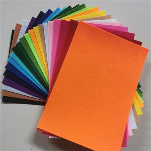 YNNHUDEEP Farbige Filz, 1 mm Stark Filzstoff, 10 x 15 cm Weicher Bastelfilz zum Basteln, 40 Stück Filzblätter für Handarbeit DIY-Nähprojekt