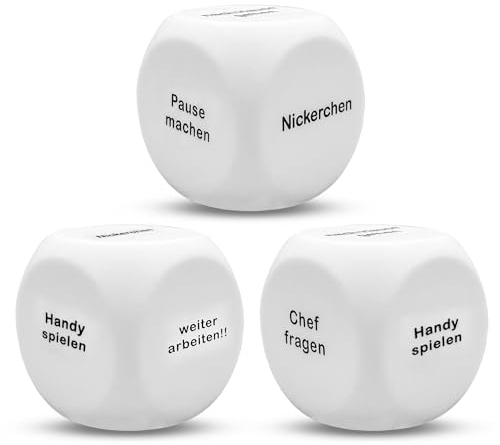 ewtshop® Anti-Stress Würfel, 3er Set, Entscheidungswürfel, Decisionmaker zum Knautschen als Anti Stress Mittel und zum Entspannen, 6 cm, Geschenk Kollegen im Büro,