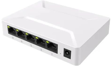 Joumitty Conmutador de Red de 5 Puertos, Adaptador de Conmutador Ethernet de Red Gigabit de 100/1000Mbps, Conmutador Ethernet RJ45 RáPido, Concentrador LAN, Enchufe de la UE