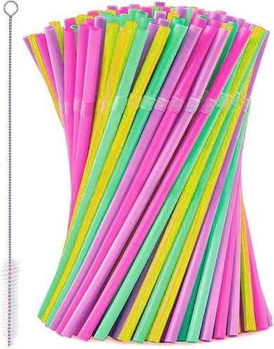 100 Harte Strohhalme,Party-Trinkhalme,100 Stück, Wiederverwendbare Strohhalme für Party,Geburtstag,Hochzeit, Harte Trinkhalme für Smoothies,Saft,Cocktail(100)